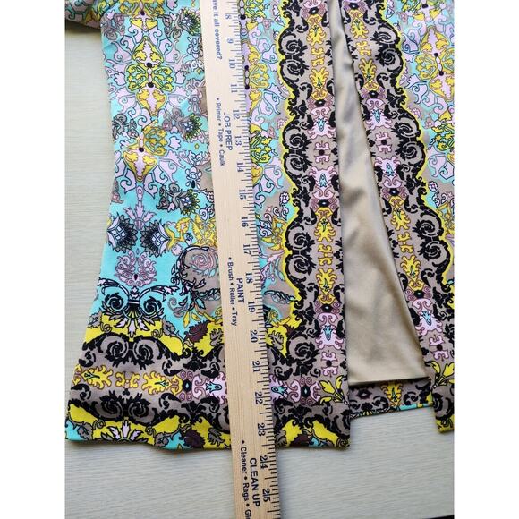 TOP-JACKET-JOAN RIVERS-Blue Yellow Green-3/4 Length Sleeves-Size X-SMALL - Picture 14 of 16